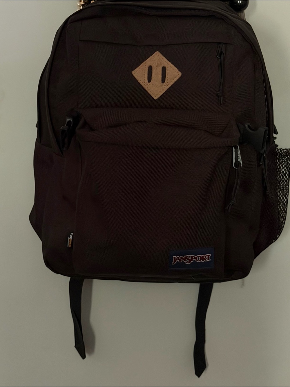 Jansport Black Men's Backpack with Leather Patch